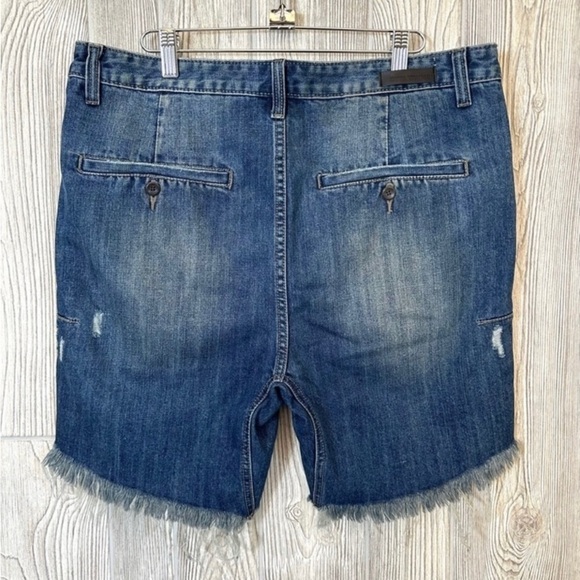 NEW! ONE TEASPOON MAN X Mr Pinks Relaxed Distressed Denim Jean Shorts Size 33 - Picture 5 of 14